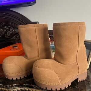 Balenciaga Tan Suede Footwear